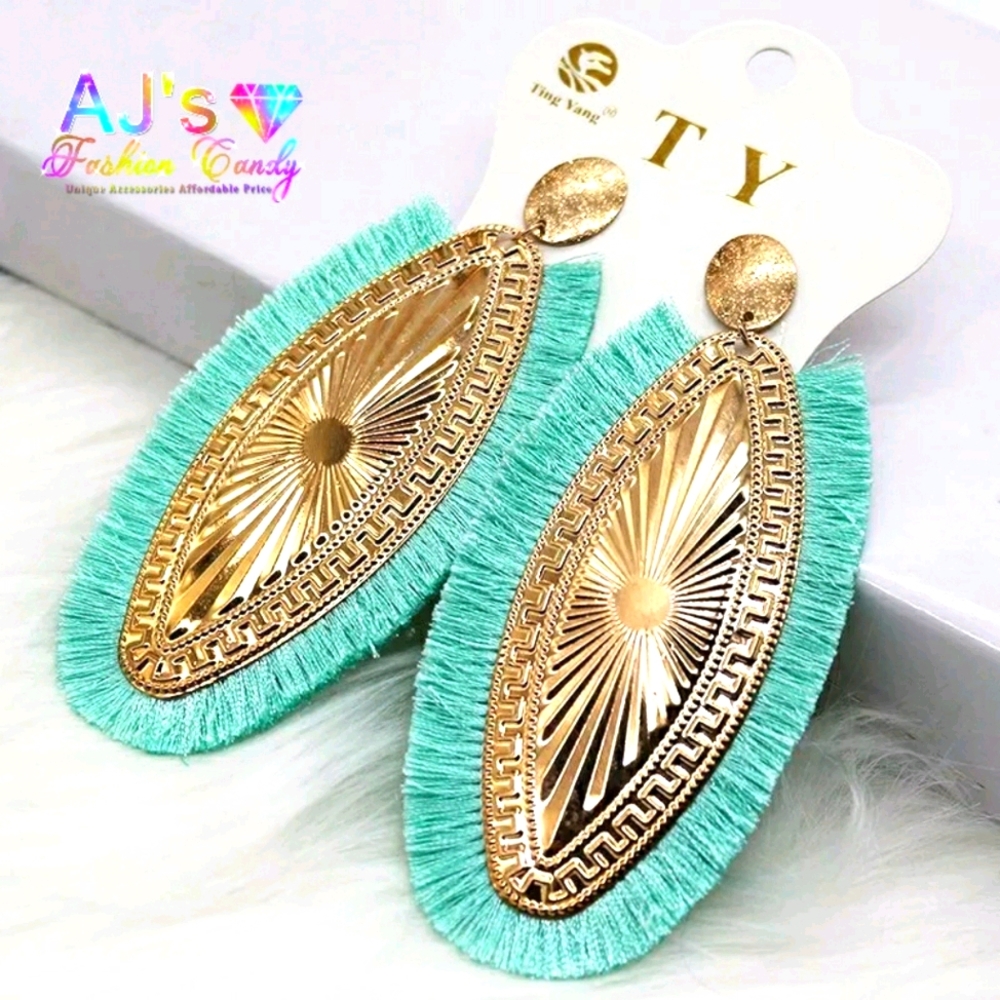 Large Fringed Boho Style Earrings